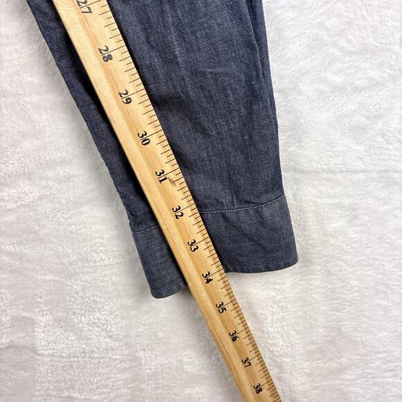 Rapha Cycling Mens XL Cutter Shirt Navy Blue Stretch Chambray Commuter Messenger - Picture 8 of 8